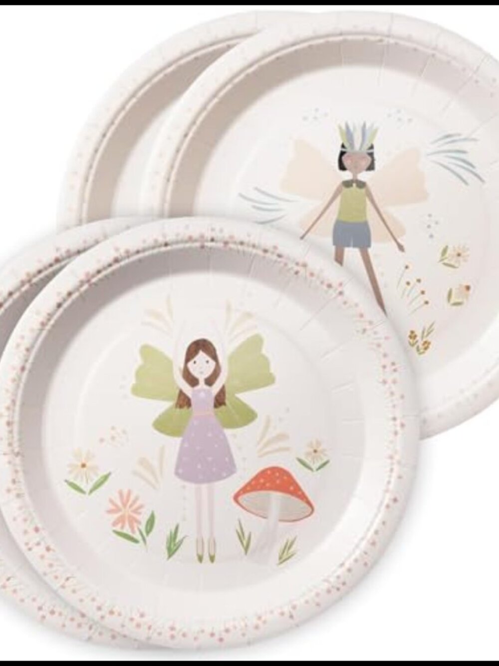 24pc Fairy Paper Plates 9in 500gsm Disposable Party Tableware Set